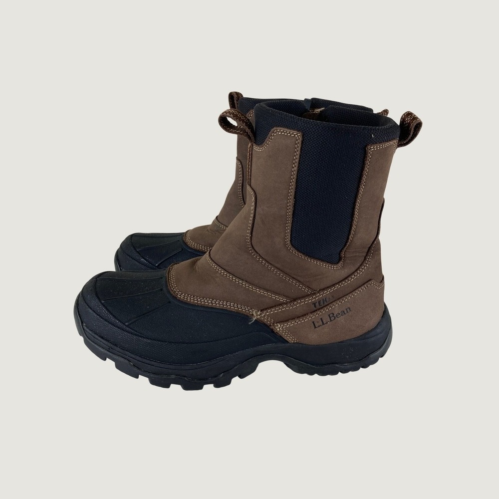 L.L. Bean Storm Chaser Boots Men 8 Brown Leather Waterproof Insulated Fall